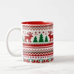 Café Em Dois Tons Caneca de Natal Vermelho