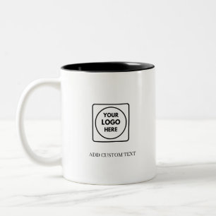 Café Em Dois Tons Caneca de Negócios com Código QR de Logo Simples e