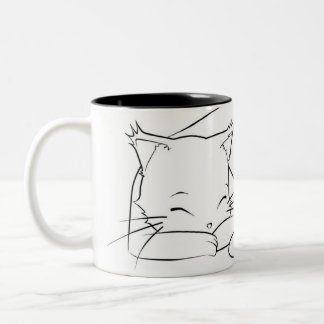 Café Em Dois Tons Caneca de Neko Naptime