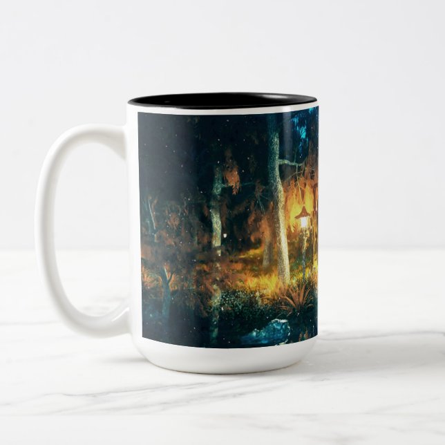 Café Em Dois Tons Caneca de Noite da Floresta Encantada (Esquerda)