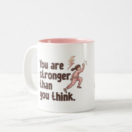 Café Em Dois Tons Caneca de Nome Personalizado Você É Mais Forte do 