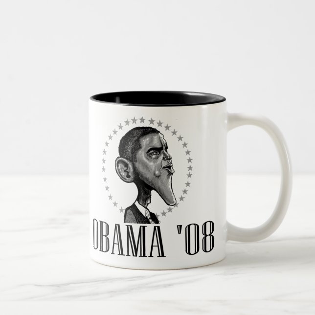 Café Em Dois Tons Caneca de Obama '08 (Direita)