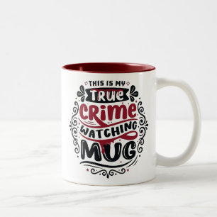 Café Em Dois Tons Caneca de Observador de Crimes Verdadeiros Engraça