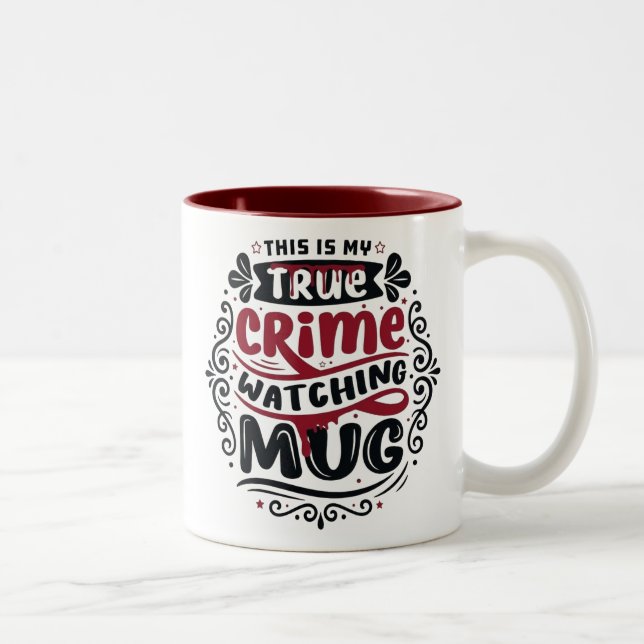 Café Em Dois Tons Caneca de Observador de Crimes Verdadeiros Engraça (Direita)
