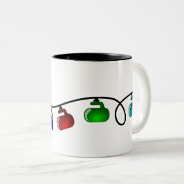 Café Em Dois Tons Caneca de ondulação das luzes de Natal