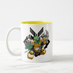 Café Em Dois Tons Caneca de Orc do espaço do META
