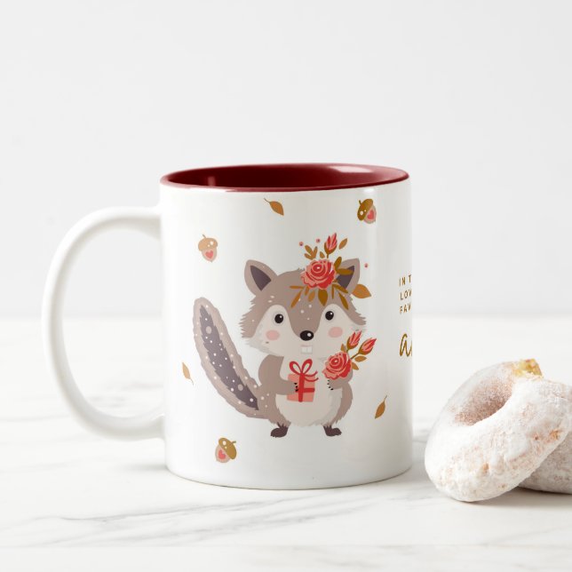 Café Em Dois Tons caneca de outono (Com Donut)