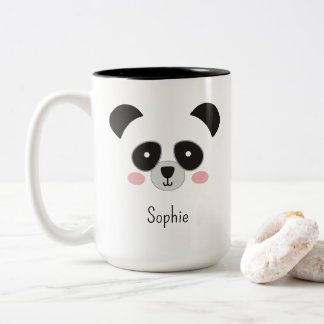Café Em Dois Tons Caneca de Panda Kawaii Fofa – Design de Nome Perso