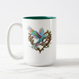 Café Em Dois Tons Caneca de Papagaio Motivacional - Voando Alto