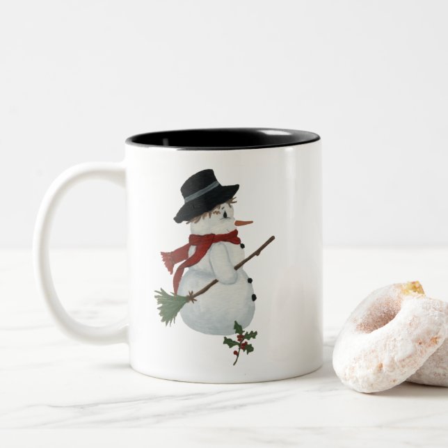 Café Em Dois Tons Caneca de Papai Noel Country (Com Donut)