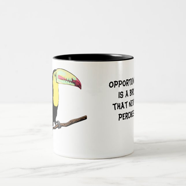 Café Em Dois Tons Caneca de Pássaro Tucano Editável (Centro)