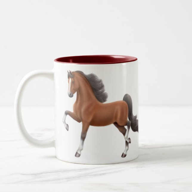Café Em Dois Tons Caneca de passeio do cavalo de Saddlebred (Esquerda)
