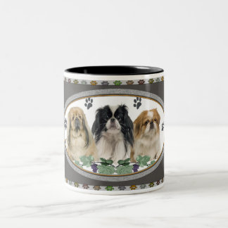 Café Em Dois Tons Caneca de Pekingese Pawprints