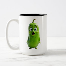 Café Em Dois Tons Caneca de Pepino Engraçado
