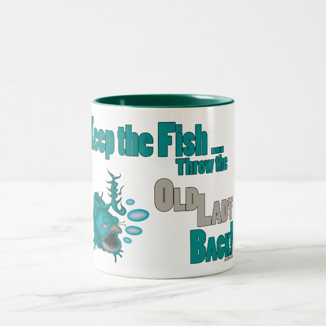 Café Em Dois Tons Caneca de Pesca Engraçada (Centro)