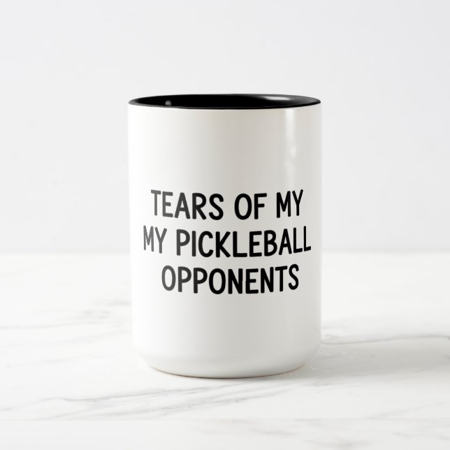 Café Em Dois Tons Caneca de Pickleball Divertida Lágrimas dos Meus A (Centro)