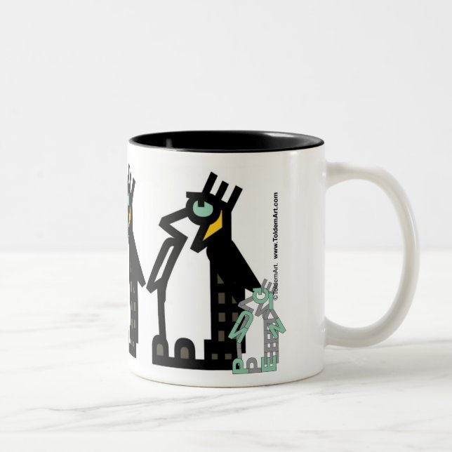 Café Em Dois Tons Caneca de pinguins (Direita)