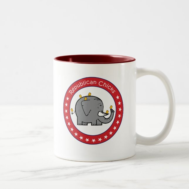 Café Em Dois Tons caneca de pintinhos republicana (Direita)