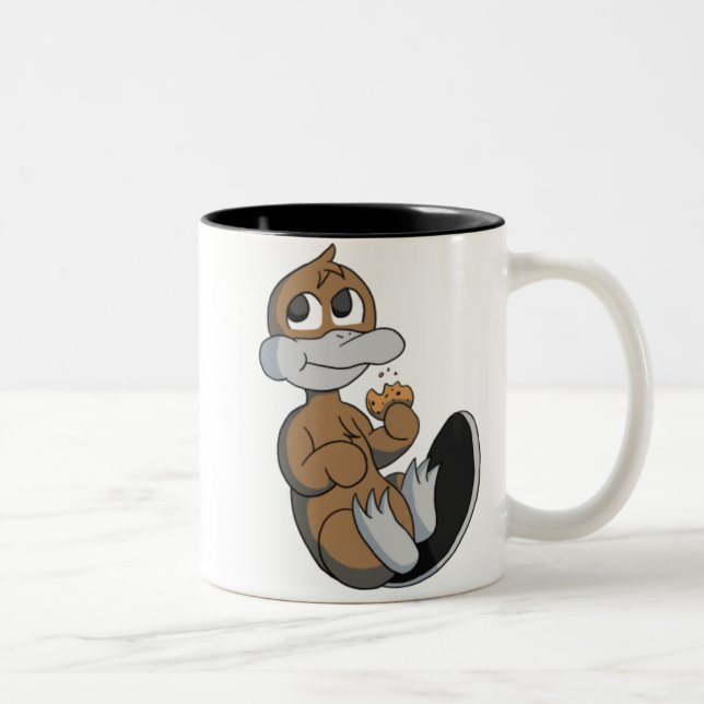 Café Em Dois Tons Caneca de Platypi do biscoito (Direita)