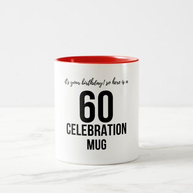 Café Em Dois Tons caneca de presente de 60 anos | Ideia de presente  (Centro)