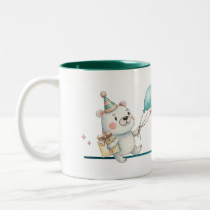 Café Em Dois Tons Caneca de Presente de Aniversário do Urso Bonito N