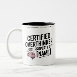 Café Em Dois Tons Caneca de Presente Engraçada Pensador Excessivo Ce