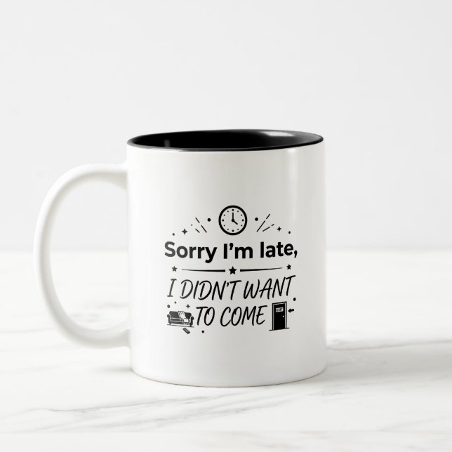 Café Em Dois Tons Caneca de Presente para Amigos que Dormem Até Tard (Esquerda)