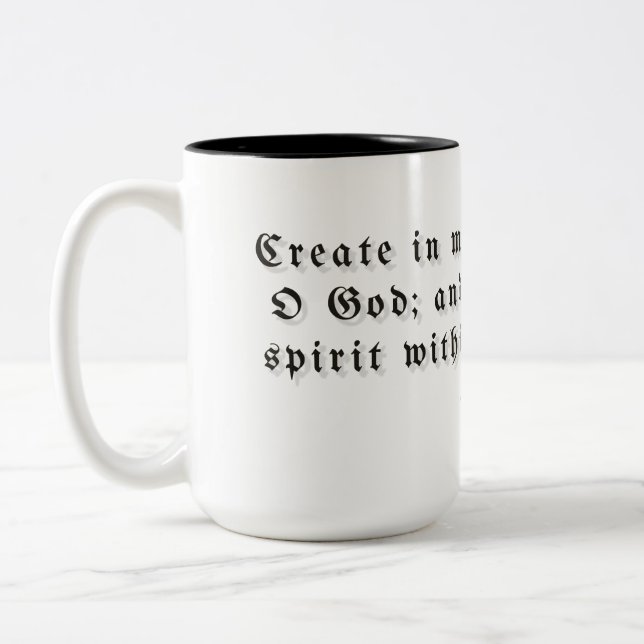 Café Em Dois Tons Caneca de Presente Salmo 51:10 (Esquerda)