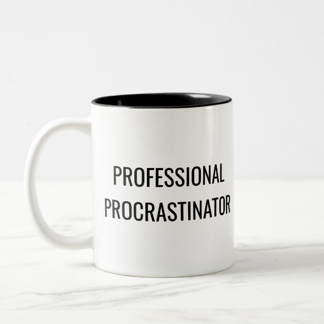 Café Em Dois Tons Caneca de Procrastinador Profissional – Presente d (Esquerda)
