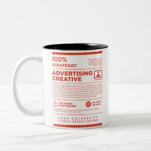Café Em Dois Tons Caneca de propaganda da etiqueta de cuidado Kean M
