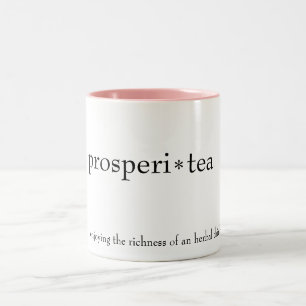 Café Em Dois Tons caneca de "próspero chá"