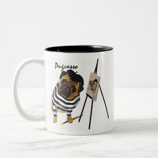Café Em Dois Tons Caneca de Pugcasso