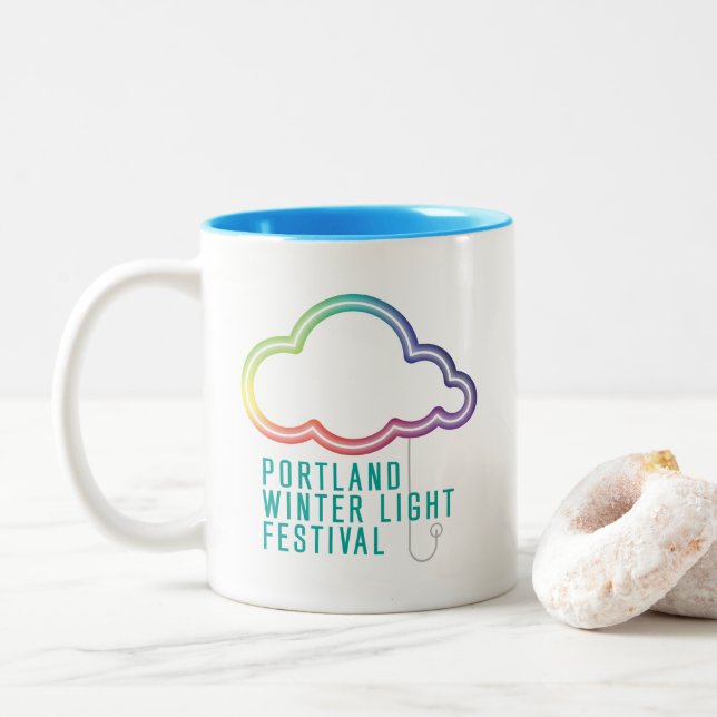 Café Em Dois Tons Caneca de PWLF (Com Donut)