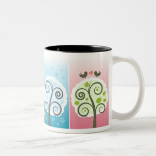 Café Em Dois Tons Caneca de quatro estações