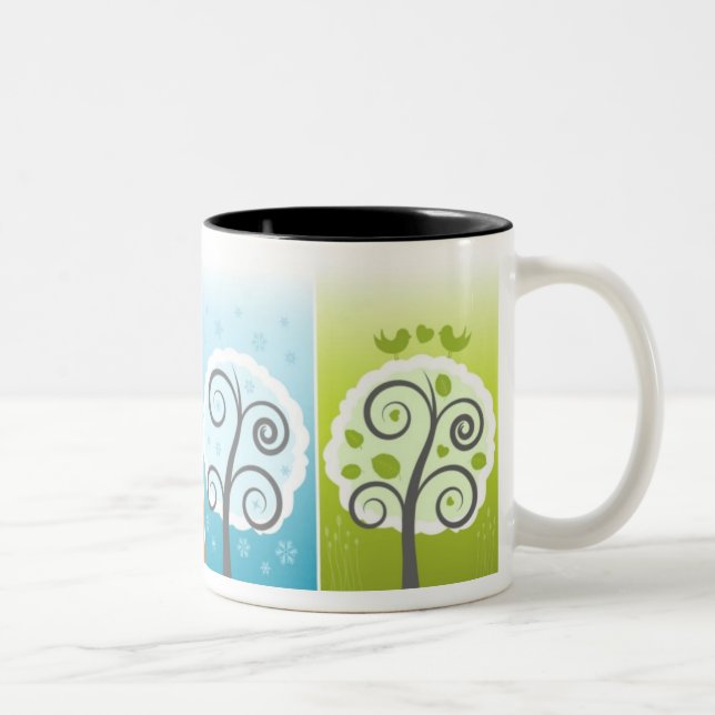 Café Em Dois Tons Caneca de quatro estações (Direita)