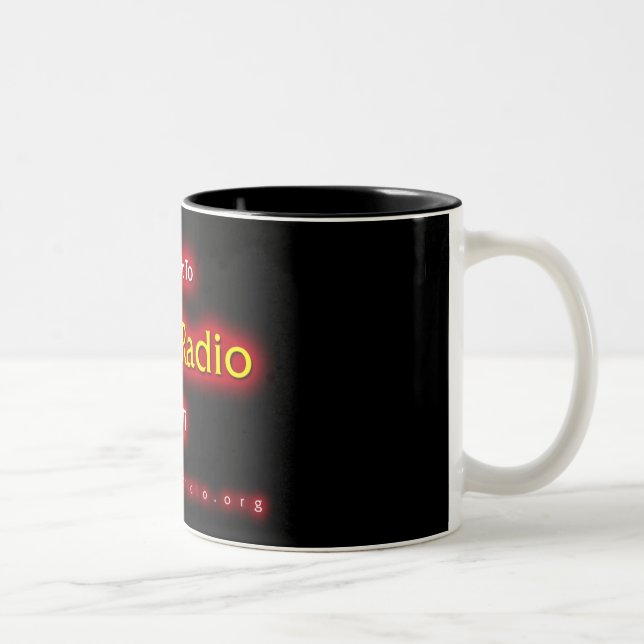 Café Em Dois Tons Caneca de rádio da precipitação (Direita)