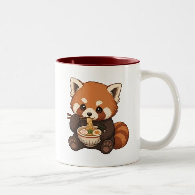 Café Em Dois Tons Caneca de Ramen de Panda Fofa (Direita)