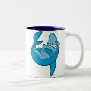 Café Em Dois Tons Caneca de riso do rolamento do tubarão dos