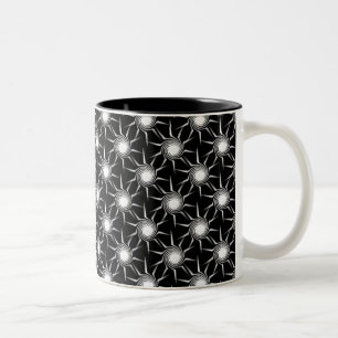 Café Em Dois Tons Caneca de roda dos sóis, preto e branco