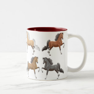 Café Em Dois Tons Caneca de Saddlebreds do americano