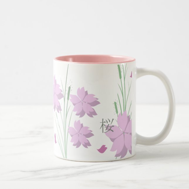 Café Em Dois Tons Caneca de Sakura do japonês (Direita)