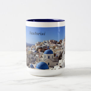 Café Em Dois Tons Caneca de Santorini
