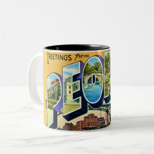 Café Em Dois Tons Caneca de Saudações Peoria Illinois