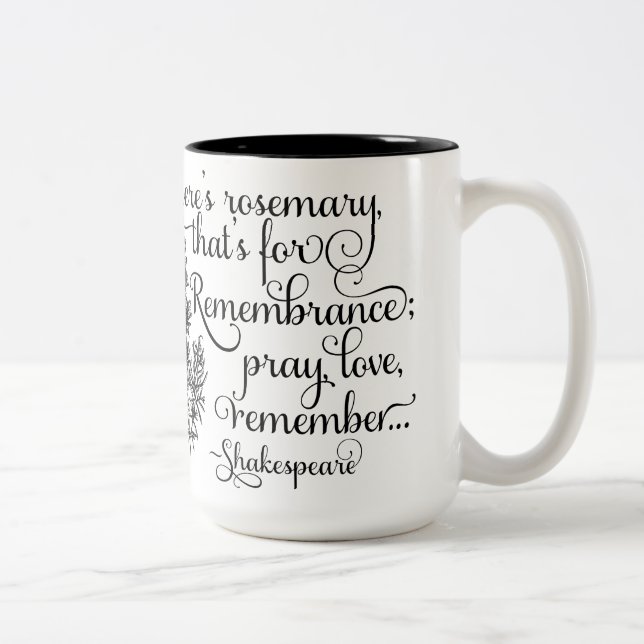 Café Em Dois Tons Caneca de Shakespeare, Rosemary para a (Direita)