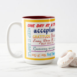 Café Em Dois Tons caneca de slogans de recuperação de 12 passos 25z-