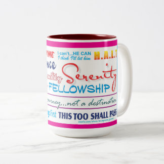 Café Em Dois Tons caneca de slogans de recuperação de 12 passos 25z-