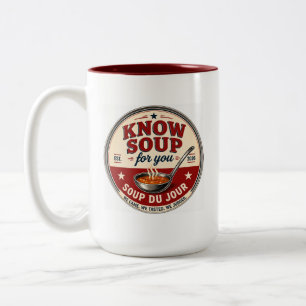 Café Em Dois Tons Caneca de Sopa KSFY