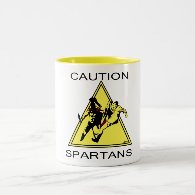 Café Em Dois Tons Caneca de Spartans do cuidado (Centro)