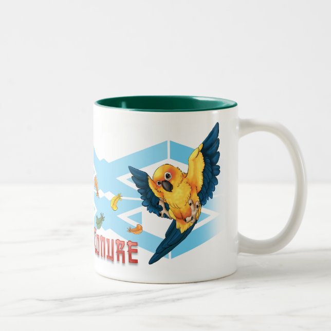 Café Em Dois Tons Caneca de Sun Conure Cutie (Direita)