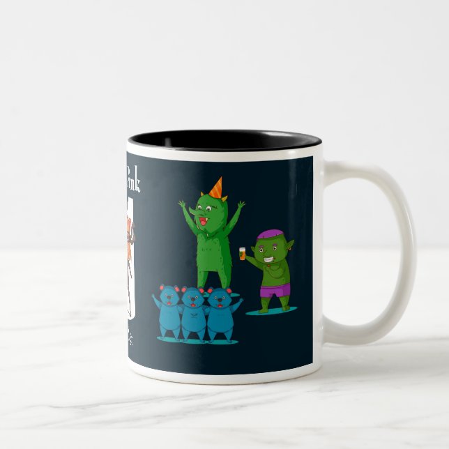 Café Em Dois Tons Caneca de Tabitha Fink Ninja (escura) (Direita)
